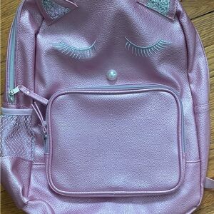 Pink Backpack with Cute Face Design